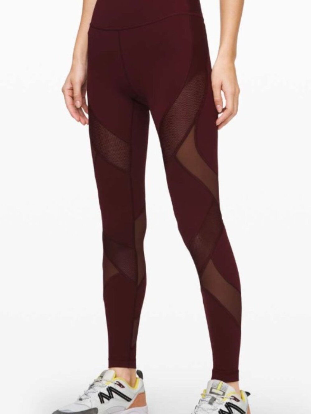 Lululemon Wunder Under High-Rise Tight 28" *Mesh Garnet Size 8 EUC